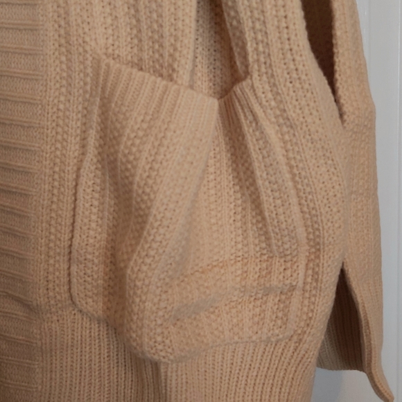 065. Apricot Shawl Neckline Long Sleeve Cardigan with Pocket  Size L - Picture 9 of 15